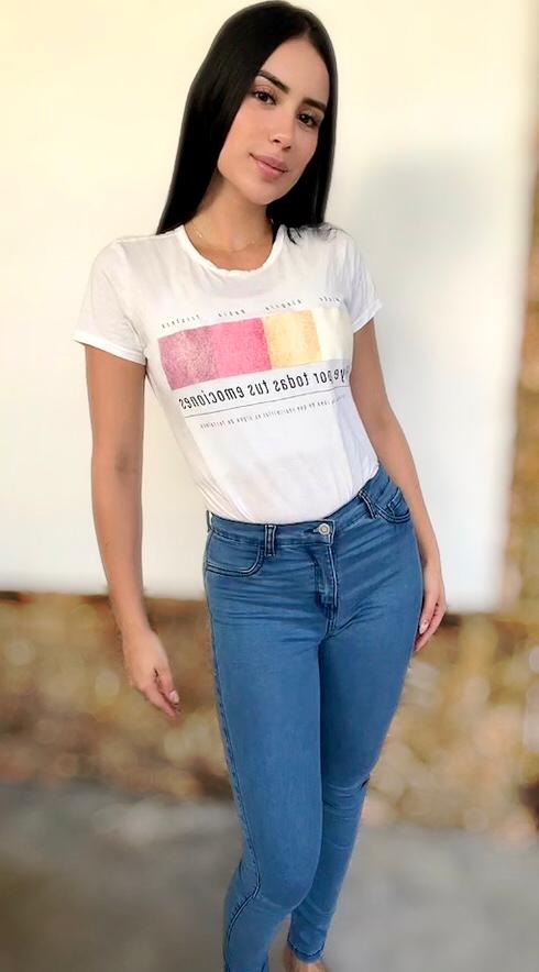 Jean Azul Medio, Skinny, Clasico Tiro Alto. (Ref 1103)